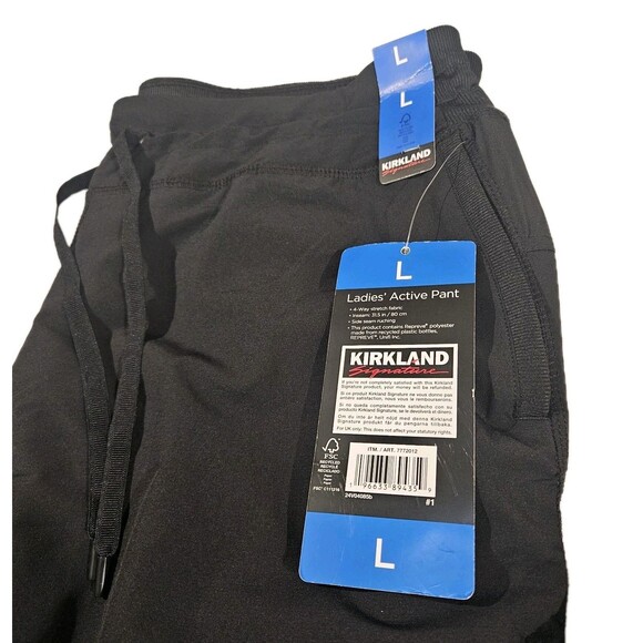 Kirkland Signature Ladies' Active 4 Way Stretch Pants / Color Black /Size L /New - Picture 6 of 6